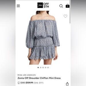 Misa Los Angeles Zonia Off Shoulder Mini Dress NWOT
